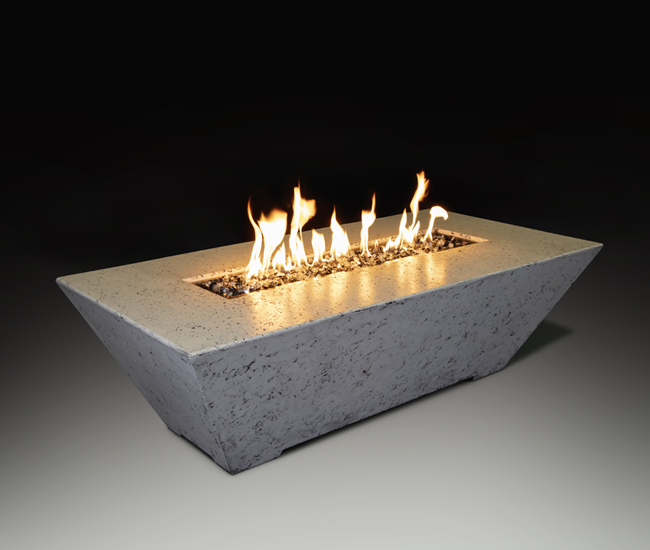 Grand Canyon 72-inch Rectangular White Fire Table (Tall Model)