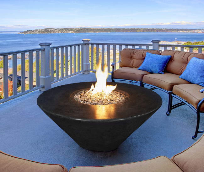 Grand Canyon 44-inch Black Round Fire Table (Done4)